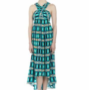 🌺NWT Tracy Reese Azure Long High/Low Halter Dress